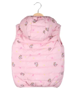 Luisa Chic Giubbino smanicato da bambina con cappuccio e zip - rosa