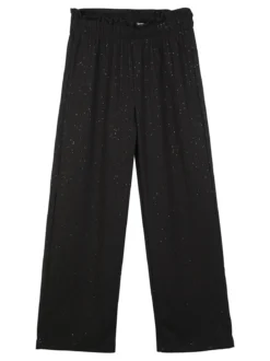 Luisa Chic Pantaloni a coste da bambina con brillantini