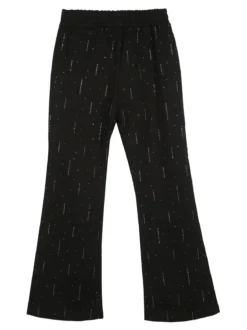 Luisa Chic Pantaloni da bambina a zampa con strass - nero
