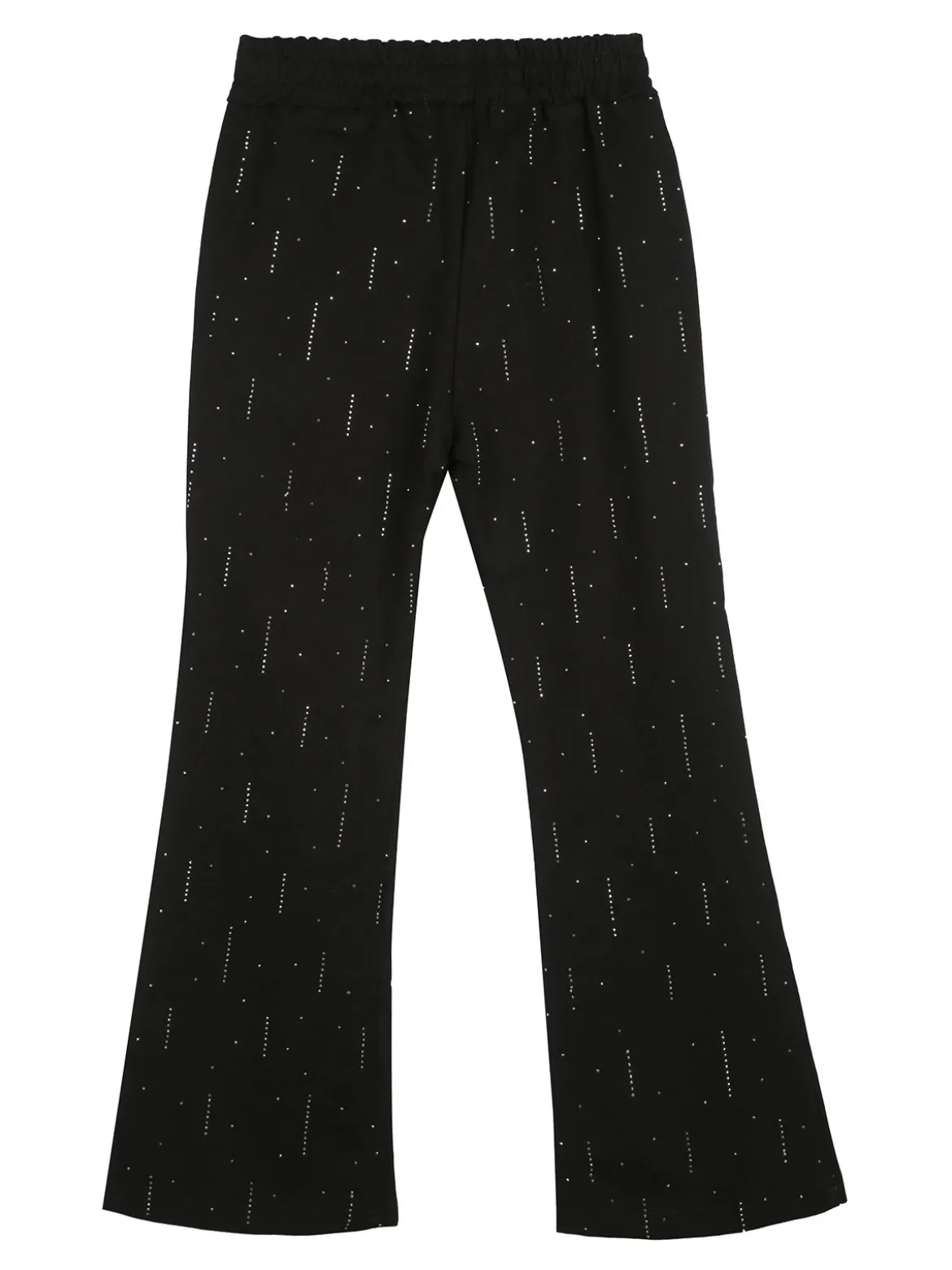 Luisa Chic Pantaloni da bambina a zampa con strass - nero