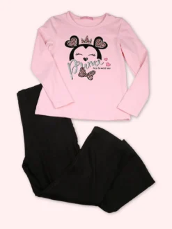 Luisa Chic Pantaloni da bambina in maglia - nero