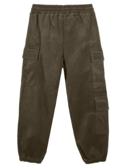 Luisa Chic Pantaloni da bambina in velluto con tasconi laterali