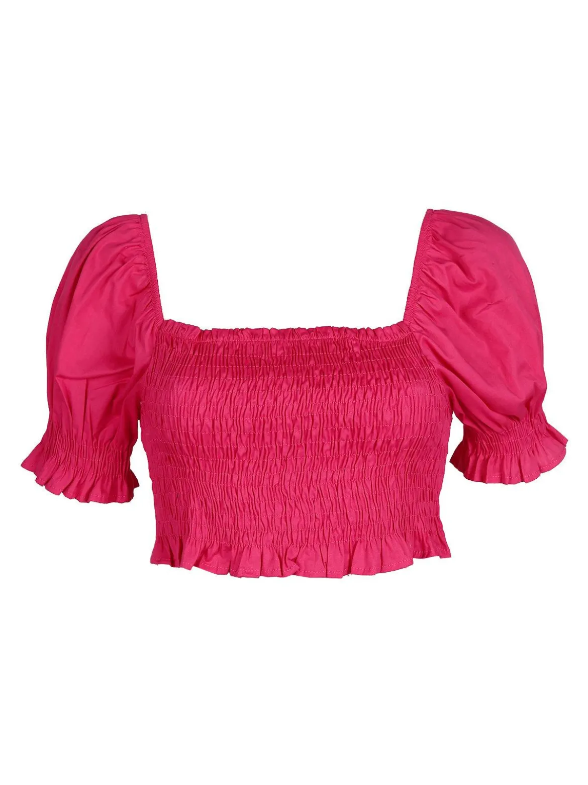 Lumina Top crop con manica a sbuffo
