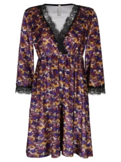 Lumina Vestito midi a portafoglio con pizzo