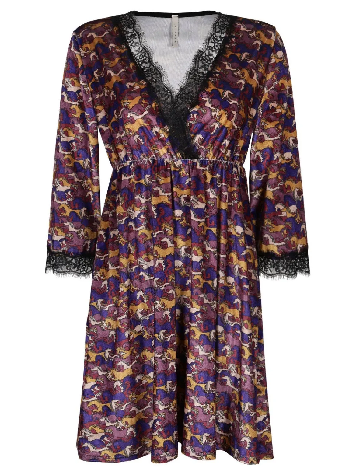 Lumina Vestito midi a portafoglio con pizzo
