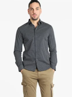 Lurvy Camicia uomo in cotone con stampe