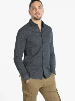 Lurvy Camicia uomo in cotone con stampe