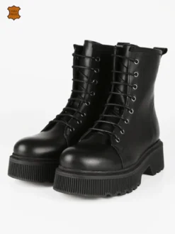 Made In Italy Anfibi in pelle donna con plateau