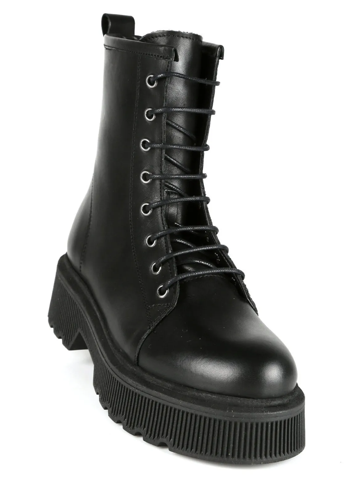 Made In Italy Anfibi in pelle donna con plateau