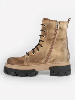 Made In Italy Anfibi in pelle scamosciata donna con tacco e plateau