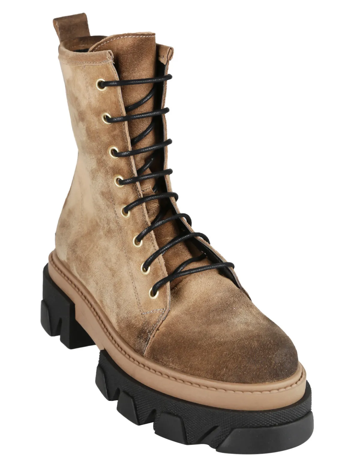 Made In Italy Anfibi in pelle scamosciata donna con tacco e plateau