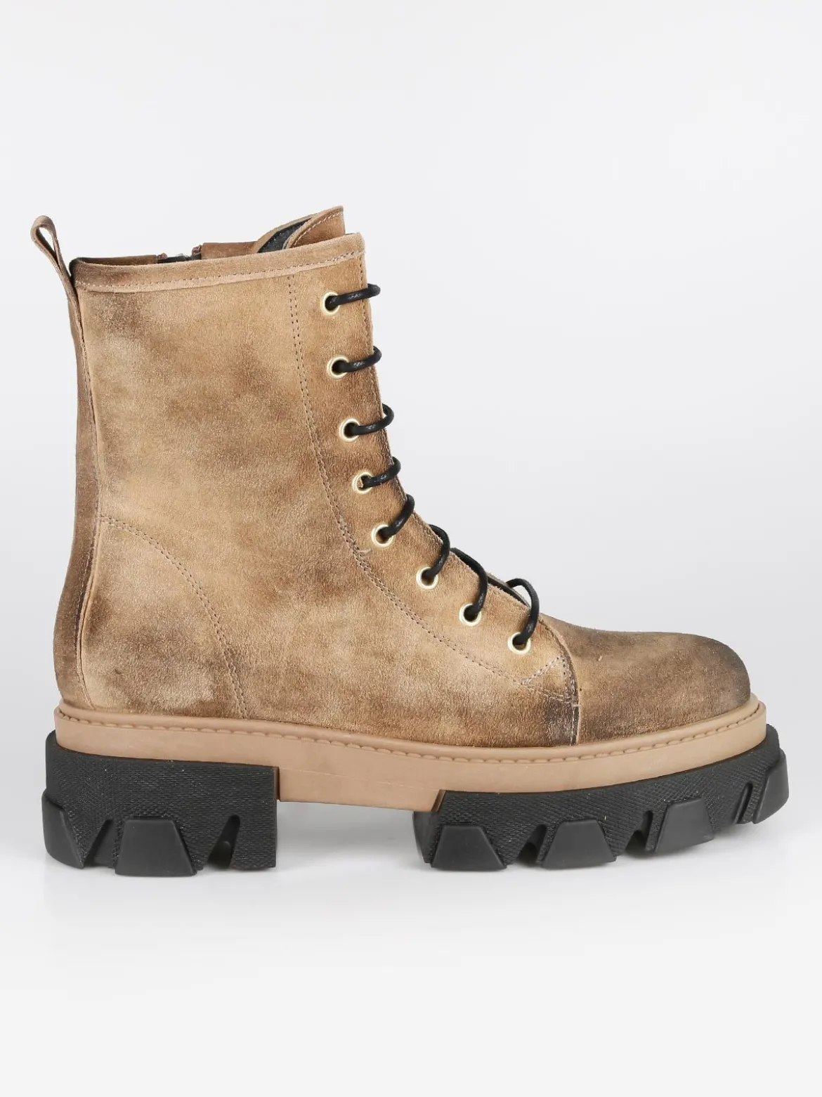 Made In Italy Anfibi in pelle scamosciata donna con tacco e plateau