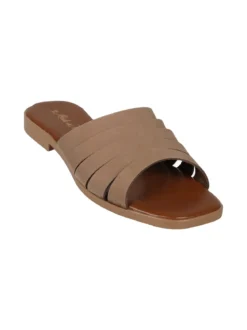 Made In Italy Ciabatte donna basse con fascia in pelle
