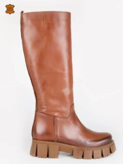 Made In Italy - Dolce Moda Stivali in pelle da donna con suola carrarmato