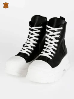 Made In Italy Genny Sneakers alta in pelle con platform