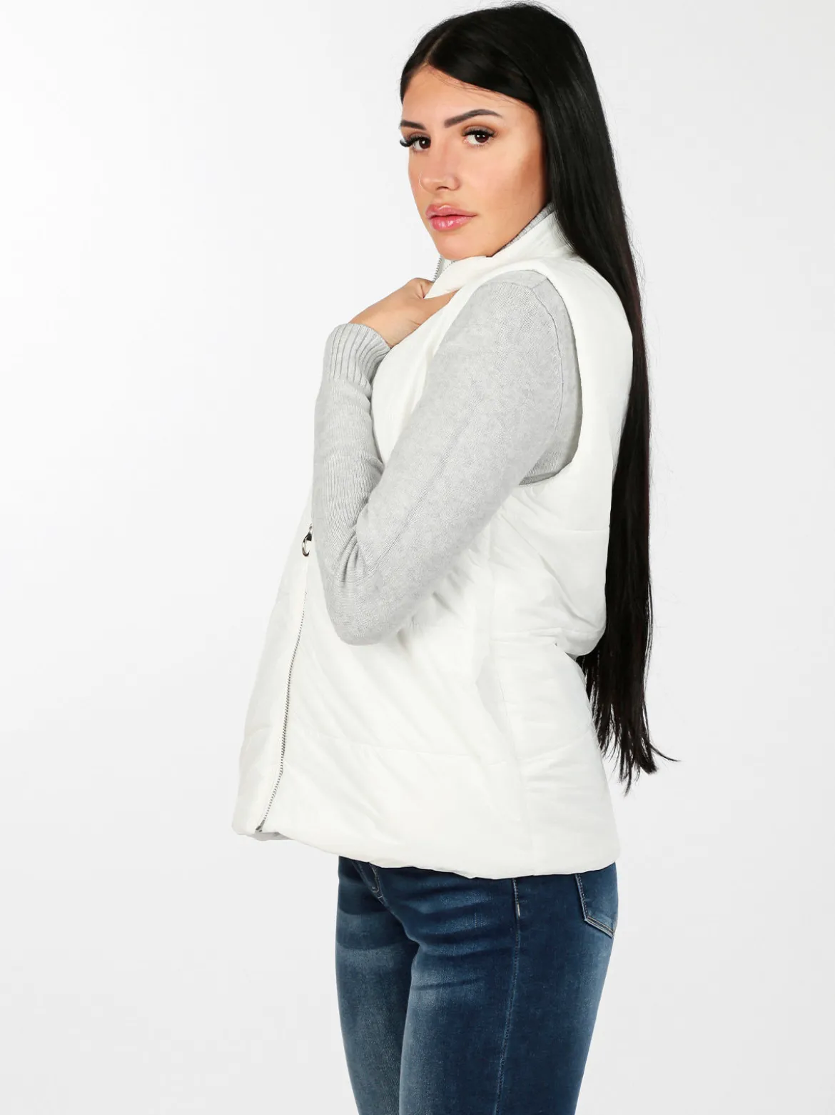 Made In Italy Gilet donna imbottito oversize