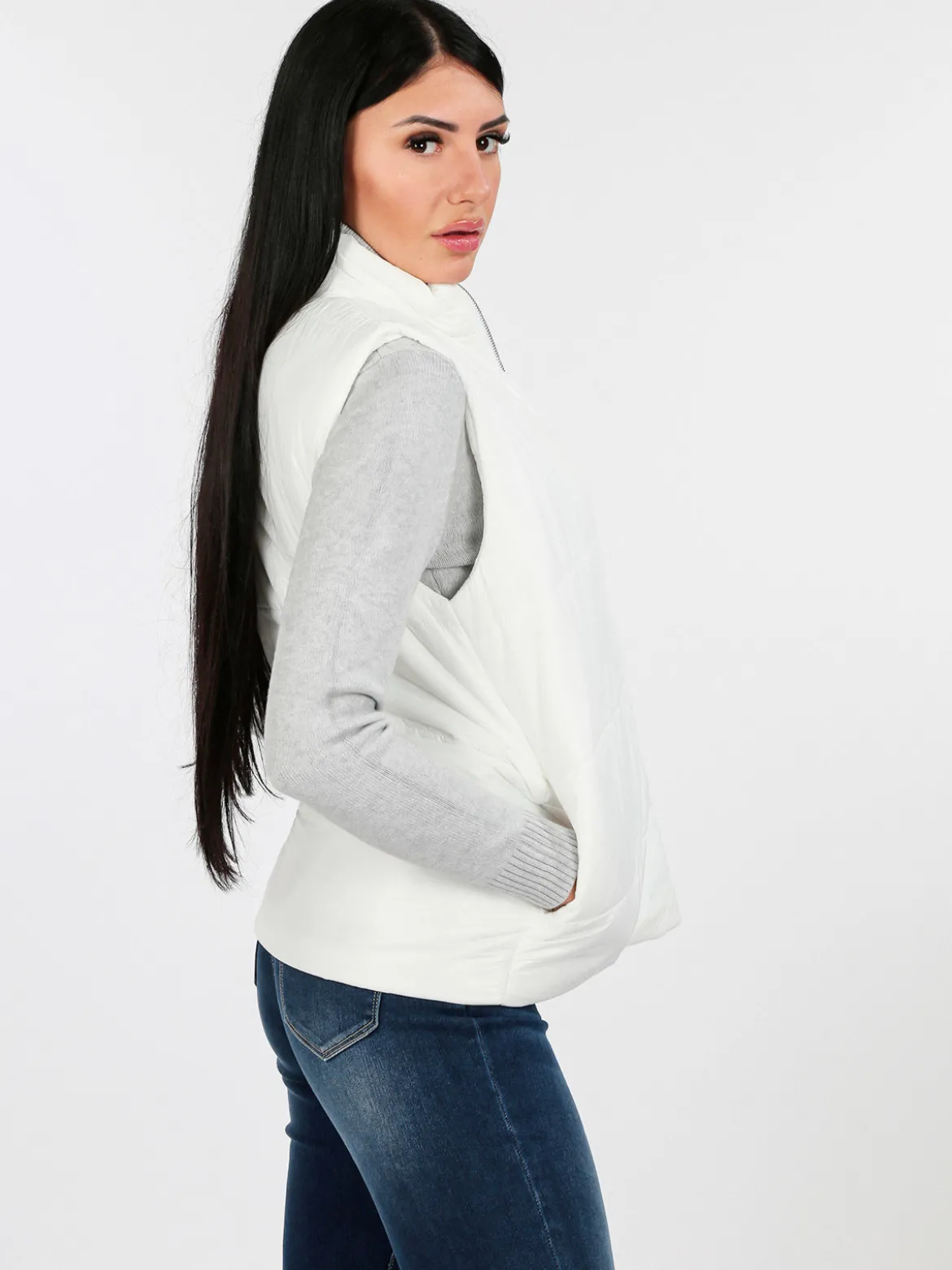 Made In Italy Gilet donna imbottito oversize