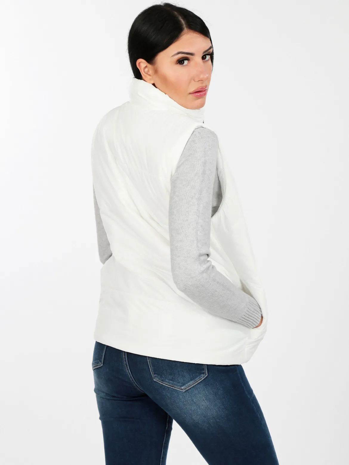 Made In Italy Gilet donna imbottito oversize