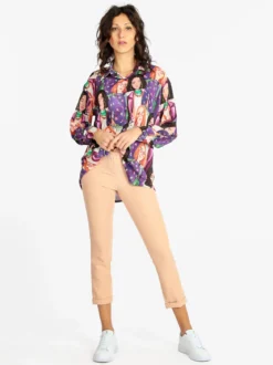 Made In Italy Maxi camicia da donna con stampe