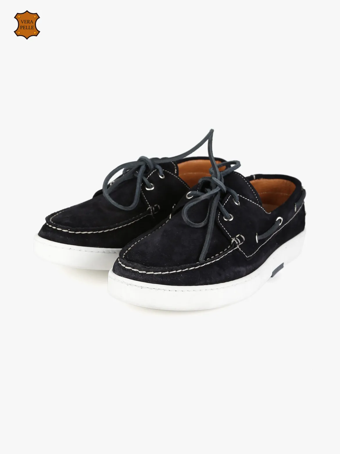 Made In Italy Mocassini in pelle scamosciata da uomo con lacci