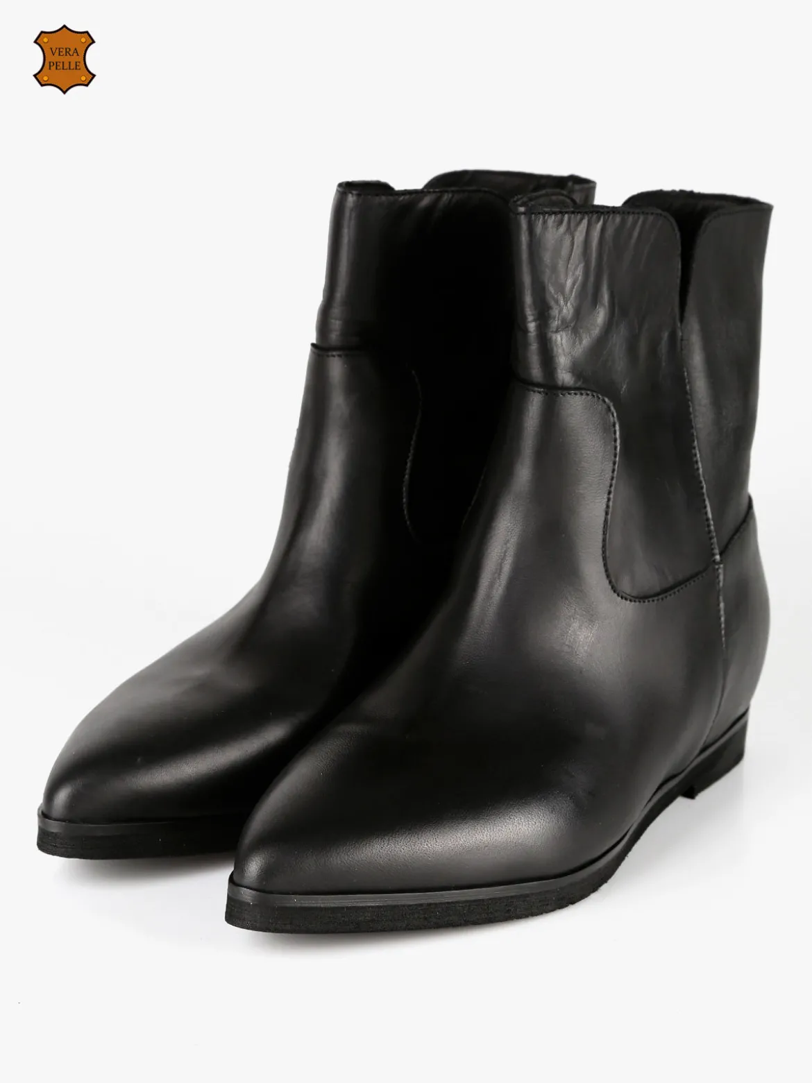 Made In Italy Stivaletti in pelle donna a punta