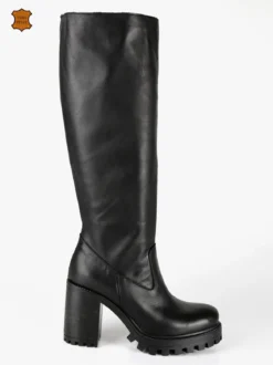 Made In Italy Stivali in pelle donna con tacco