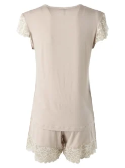 Magic Dream Pigiama corto da donna in fibre di bambù con pizzo - nudo