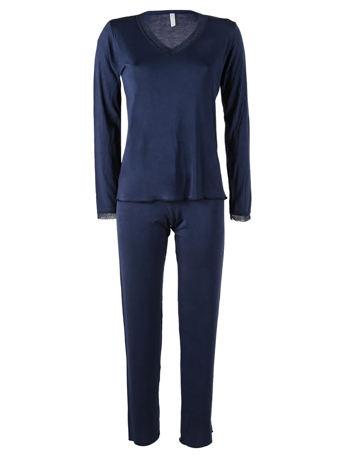 Magic Dream Pigiama lungo da donna con scollo a V e ricami