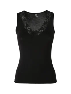 Magic Dream Top donna con scollo a V in pizzo - nero