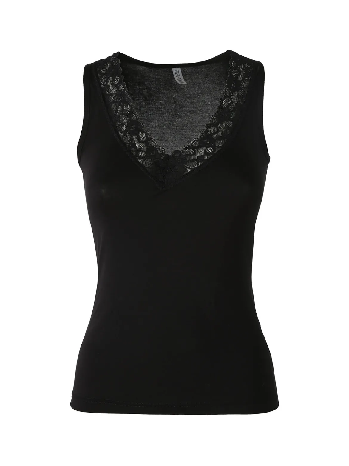 Magic Dream Top donna con scollo a V in pizzo - nero