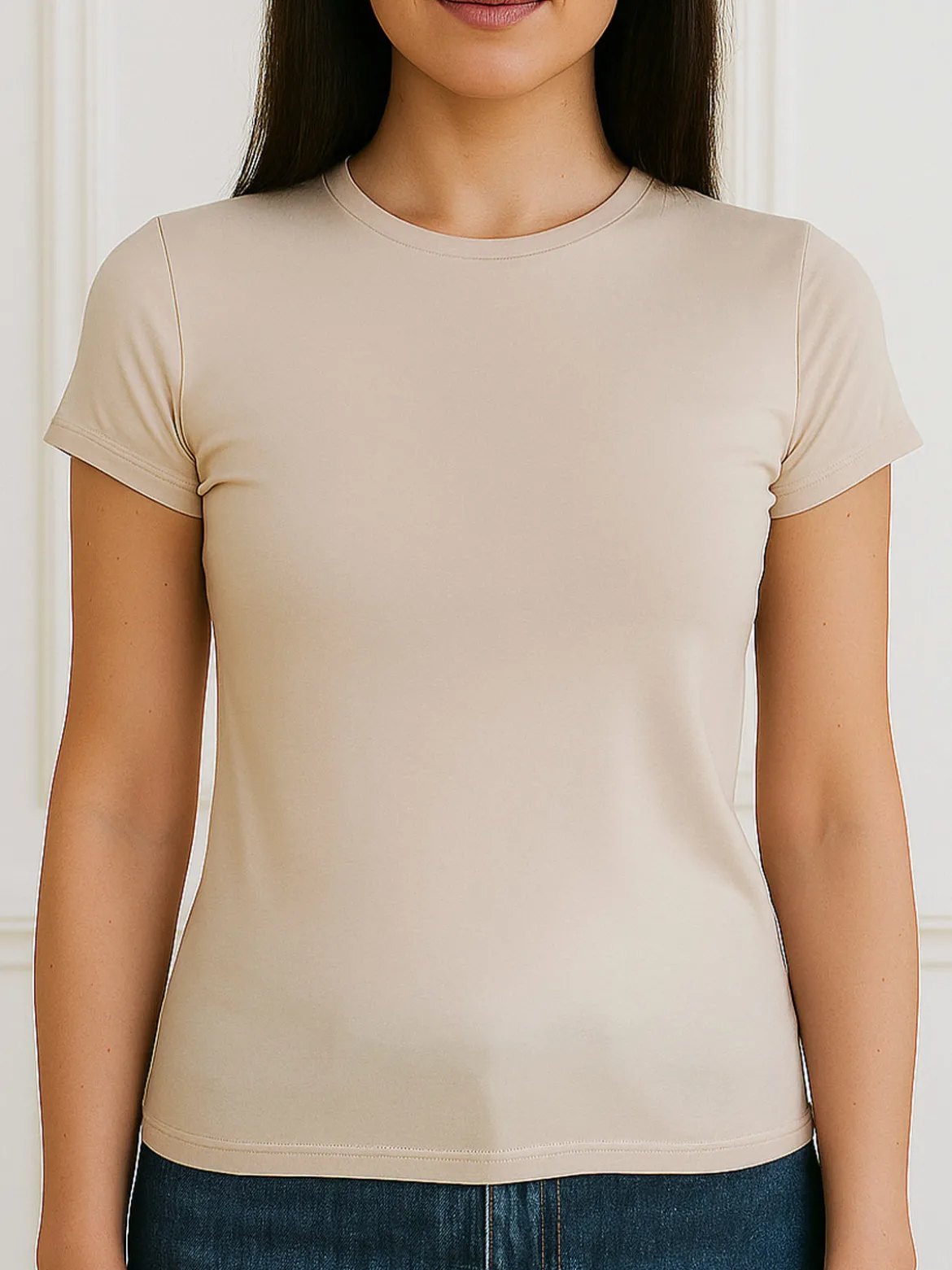 Magic Dream T-shirt intima donna manica corta in bamboo - cipria