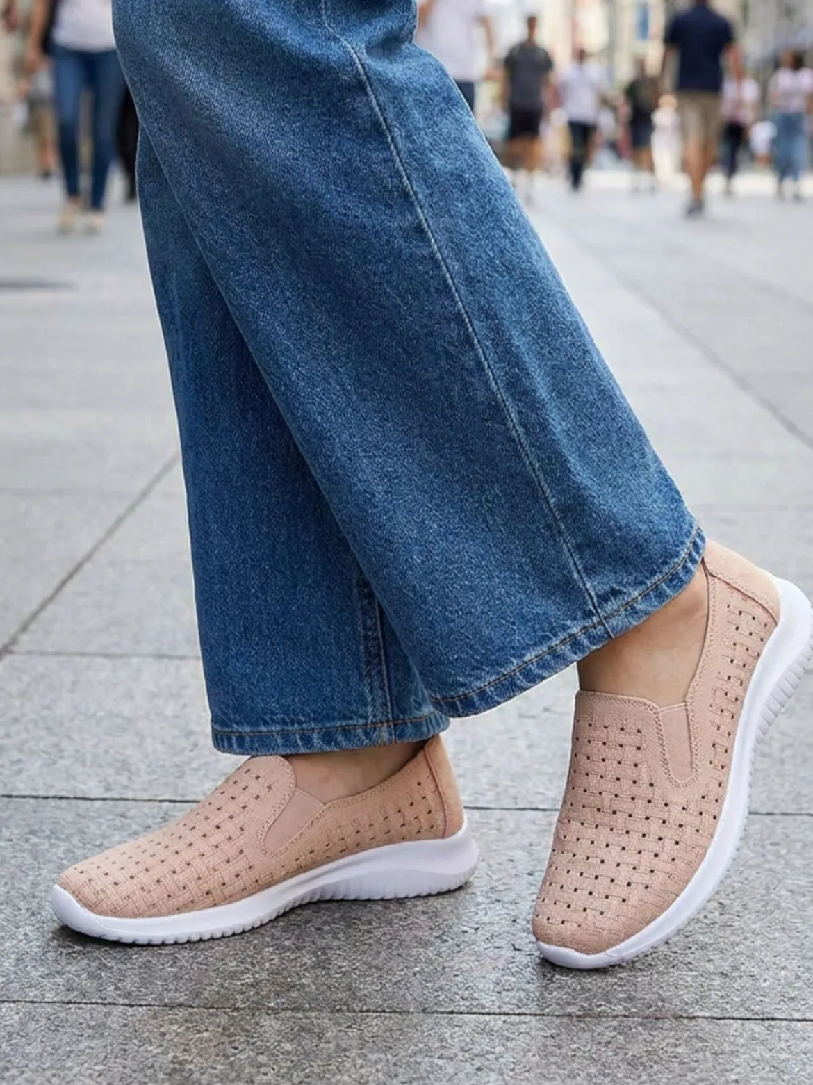 Maira Sneakers donna slip on traforate - rosa