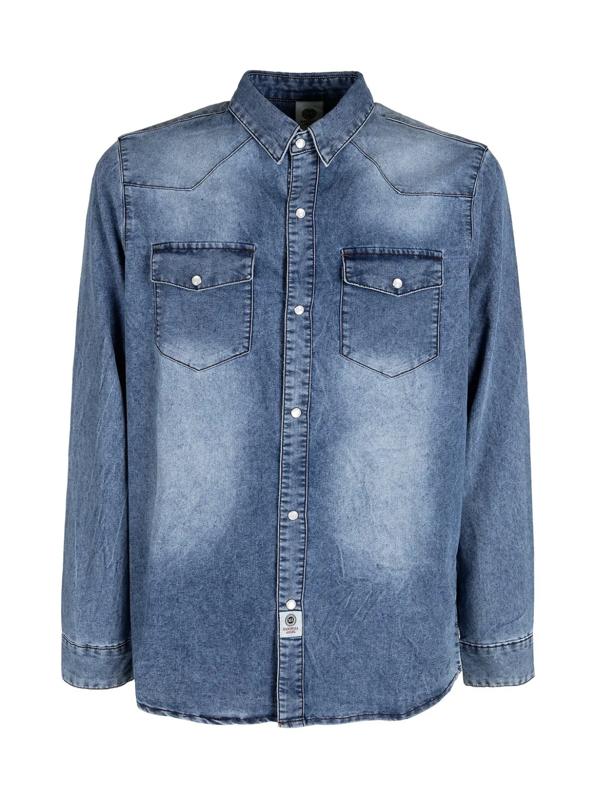 M.Angel Camicia in jeans da uomo a maniche lunghe