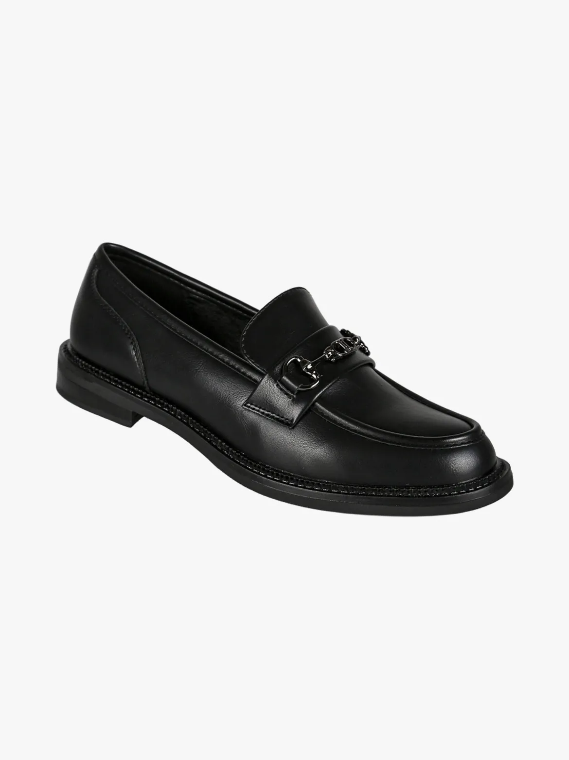 Marina Torres Mocassini donna in ecopelle con tacco basso - nero