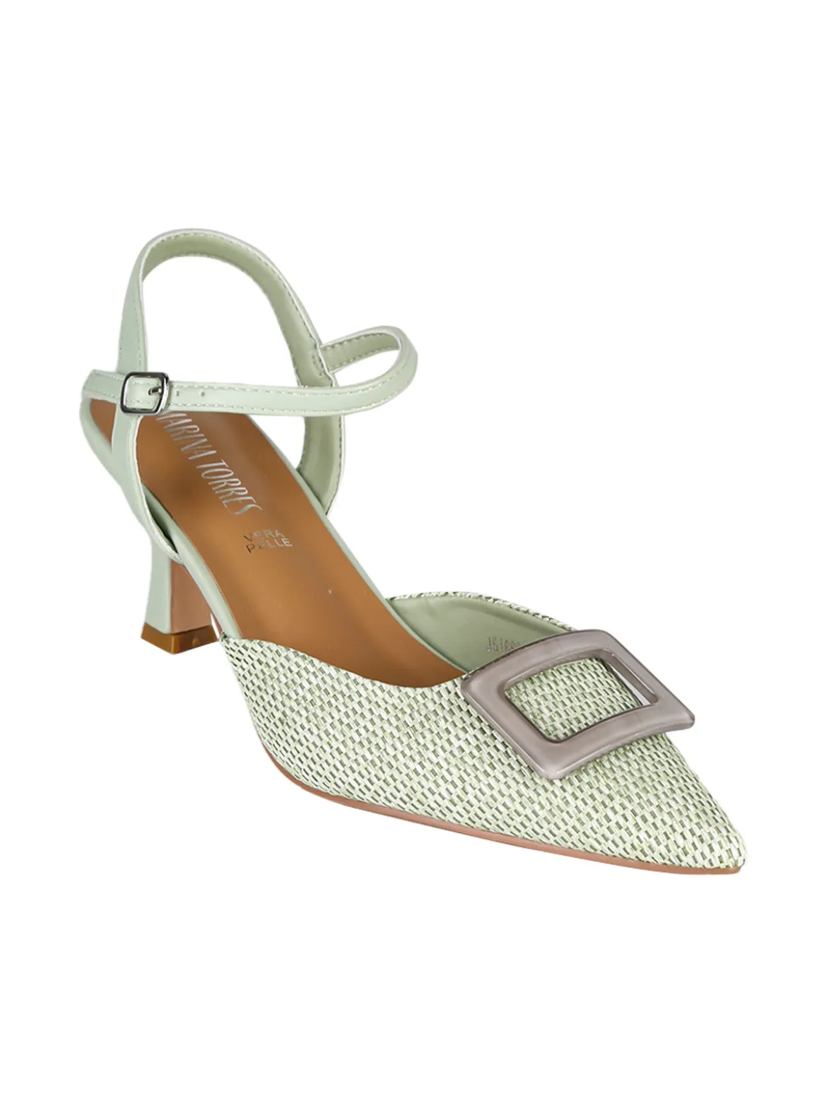 Marina Torres Slingback da donna con cinturino alla caviglia e tacco a rocchetto