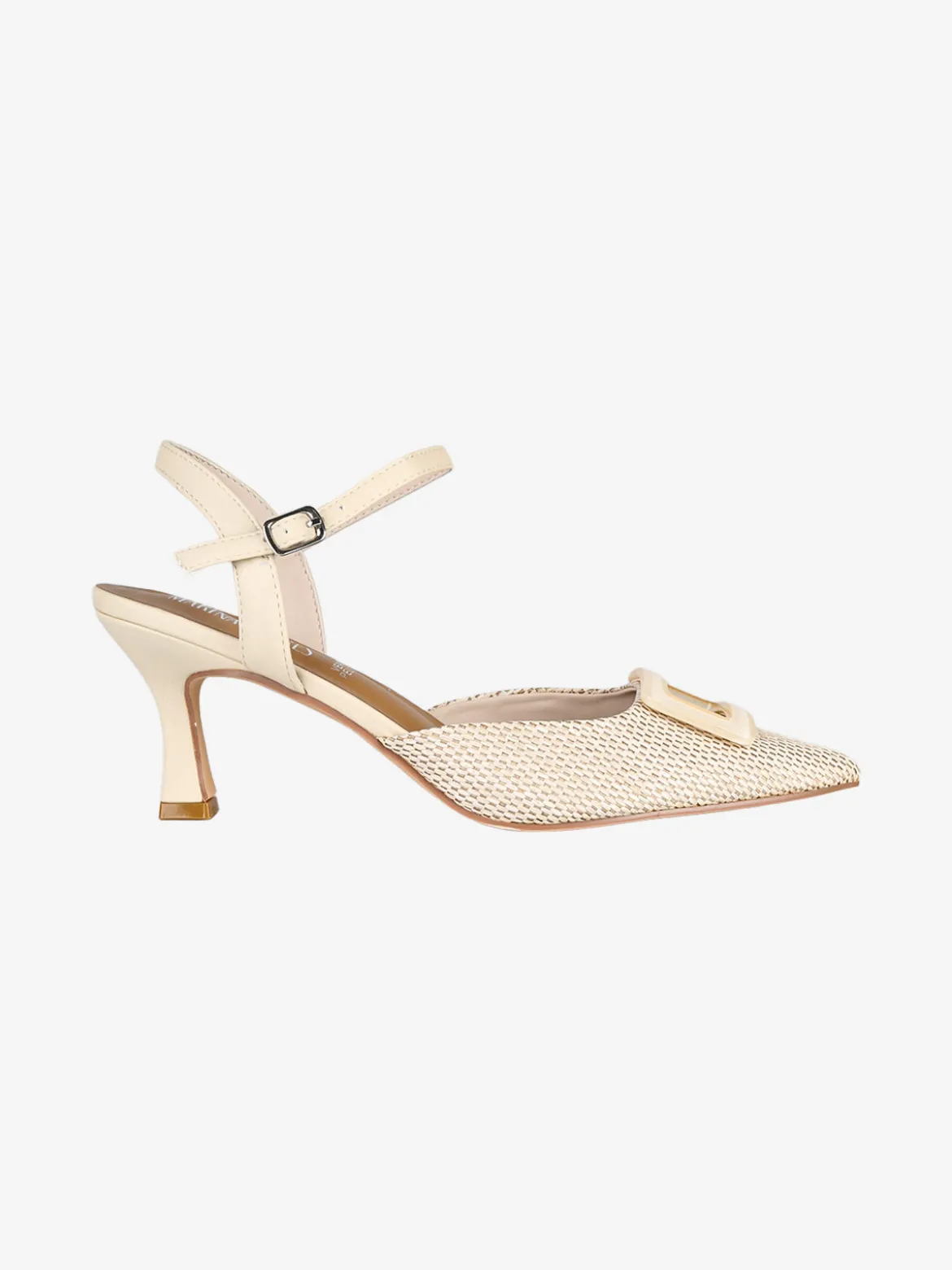 Marina Torres Slingback da donna con cinturino alla caviglia e tacco a rocchetto