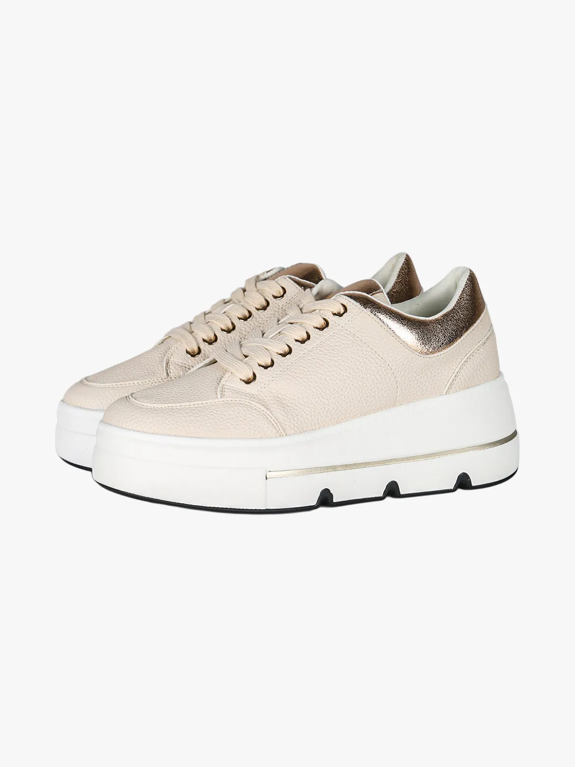 Martin Pescatore Sneakers donna stringate con platform - beige
