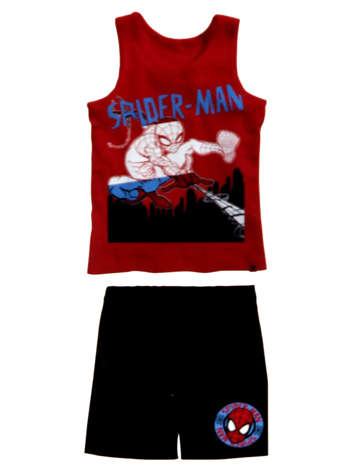 Marvel Spider-Man Completo corto da bambino in cotone con canotta e bermuda - rosso