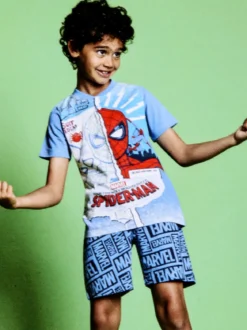 Marvel Spider-Man Pigiama corto da bambino in cotone con stampe - avion