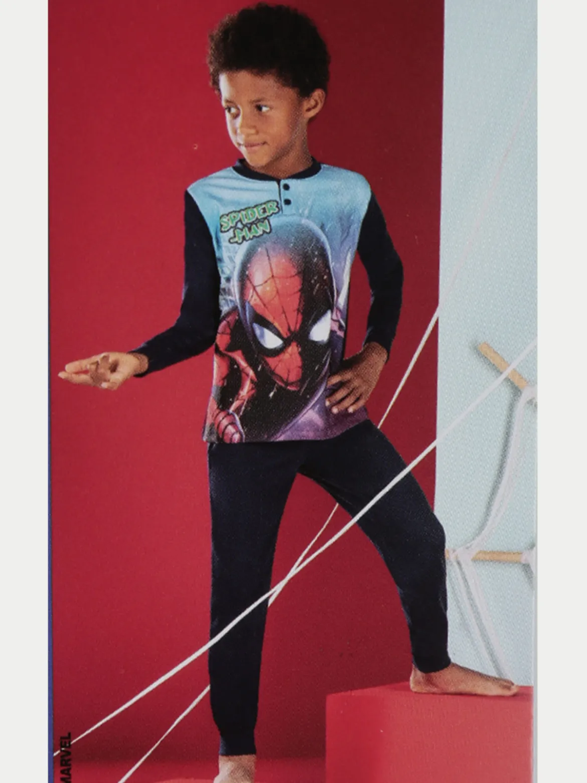 Marvel Spider-Man Pigiama lungo da bambino in cotone