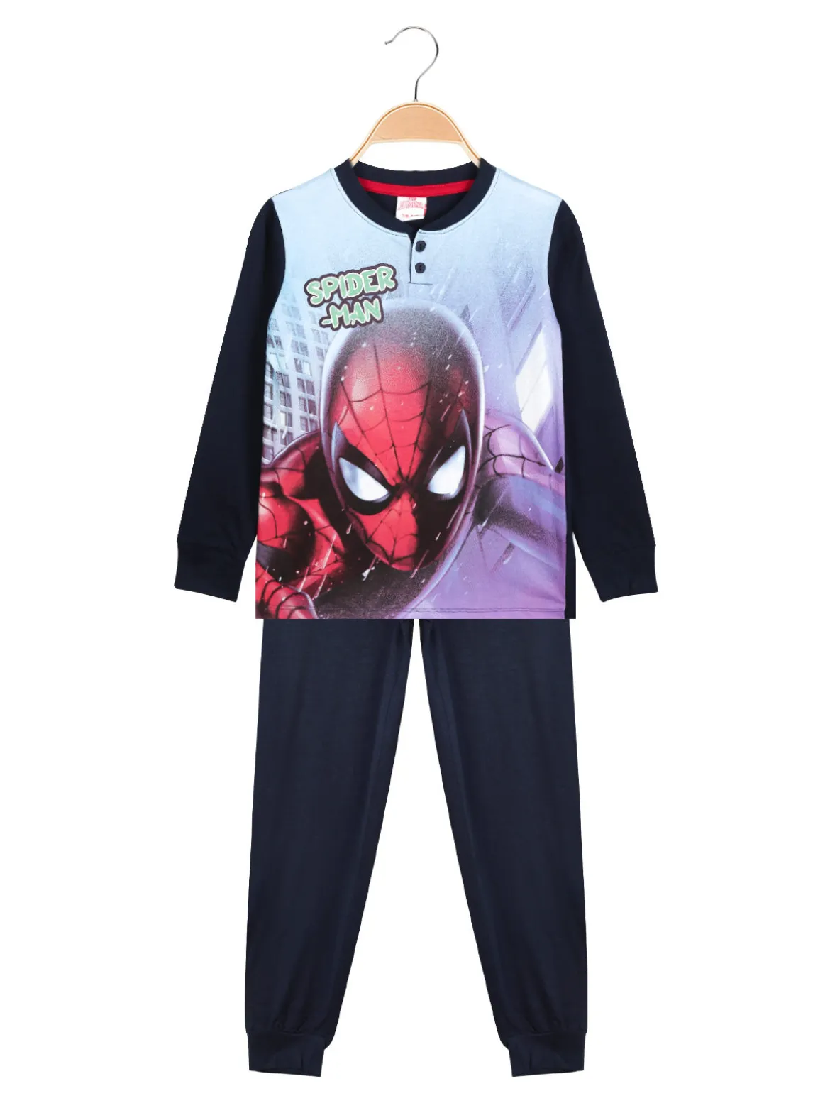 Marvel Spider-Man Pigiama lungo da bambino in cotone
