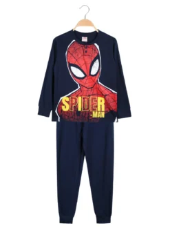 Marvel Spider-Man Pigiama lungo da bambino in cotone con stampa - blu scuro
