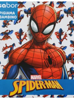 Marvel Spider-Man Pigiama lungo da bambino in cotone con stampa - azzurro