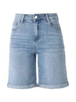 Max & Liu Bermuda in jeans da donna con risvolto - jeans