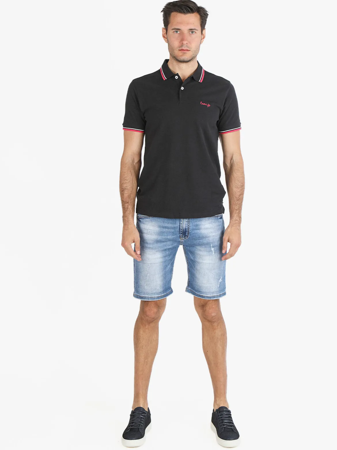 Max & Liu Bermuda uomo in jeans con strappi