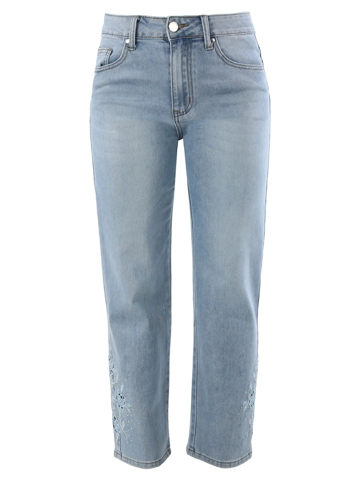 Max & Liu Jeans donna con ricami e strass sul finale - jeans