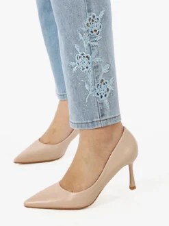 Max & Liu Jeans donna con ricami e strass sul finale - jeans