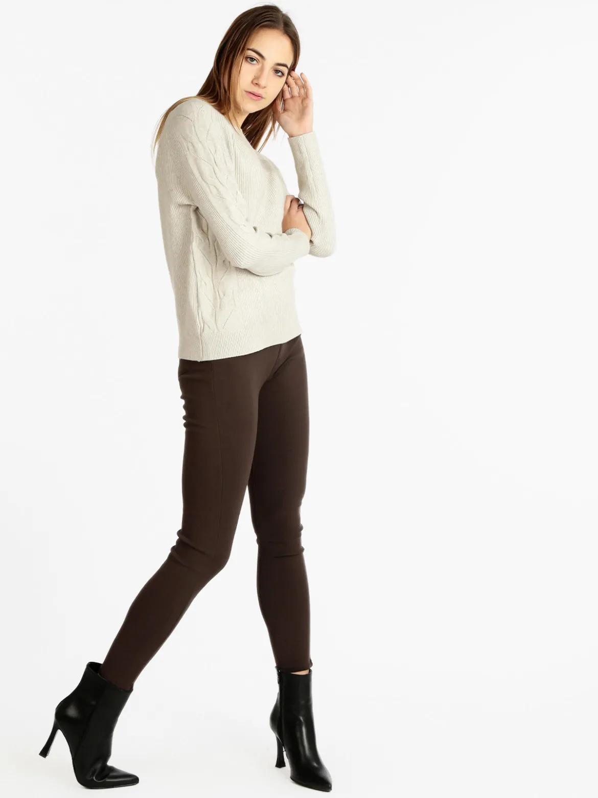 Max & Liu Jeggings elasticizzati donna felpati