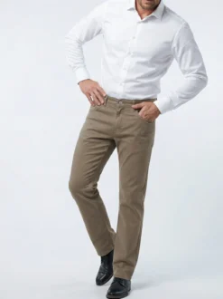 Max & Liu Pantaloni casual da uomo in cotone taglie grandi - marrone