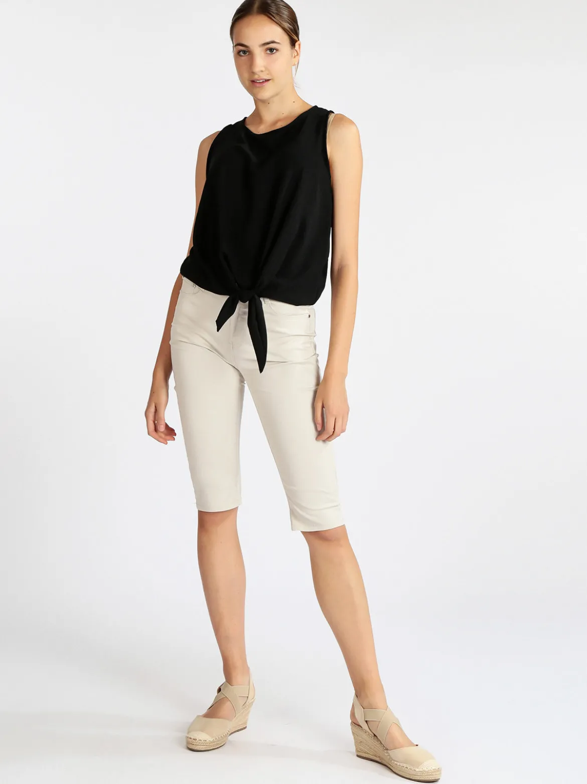 Max & Liu Pantaloni donna a pinocchietto in cotone